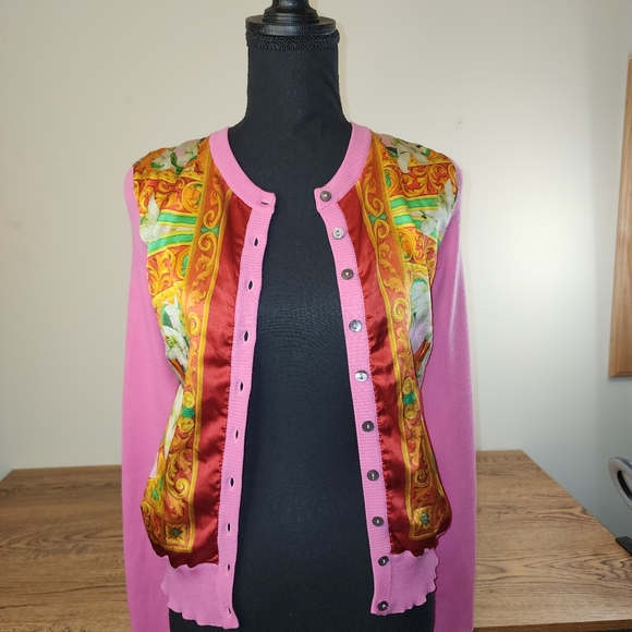 Dolce & Gabbana Printed Silk Panelled Cardigan. - Picture 8 of 15